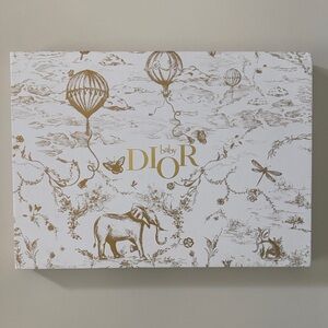 Baby Dior Paper Doll Teddy Bear Set Gift Box Toile in White and Gold with Brads